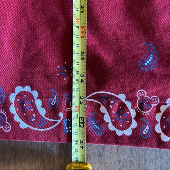 Vintage 90s Disney Store Mickey Mouse Paisley Cotton Shift Dress Red Size Medium - Picture 11 of 12